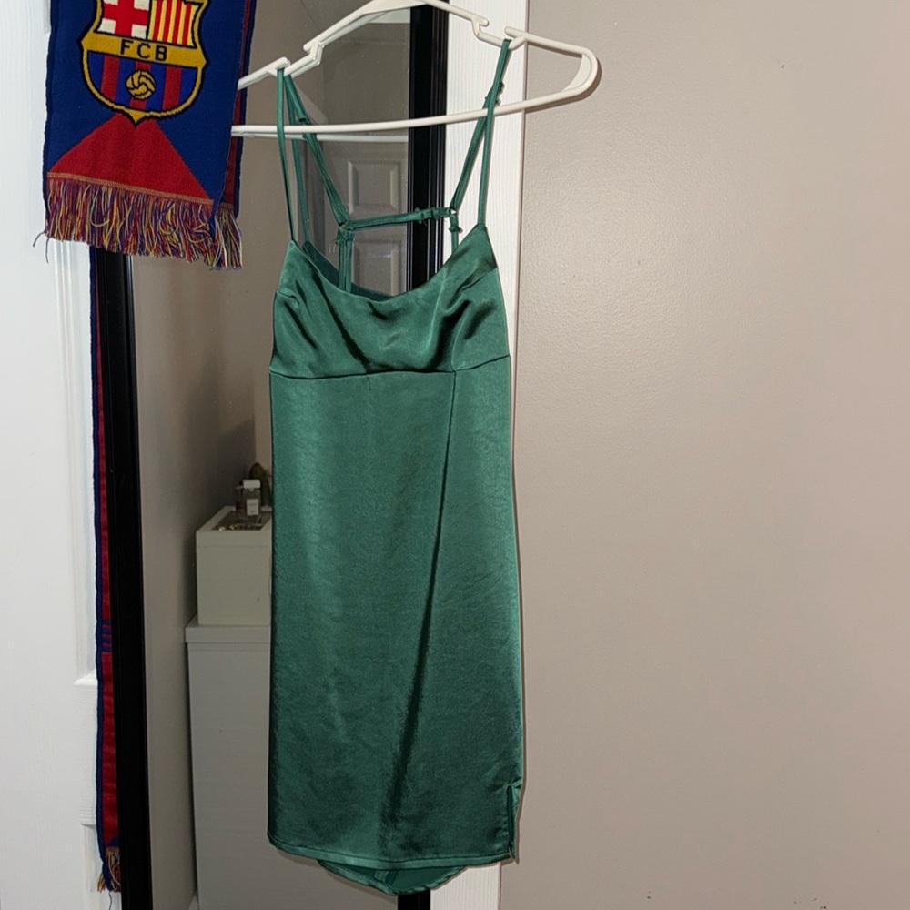 Green mini dress